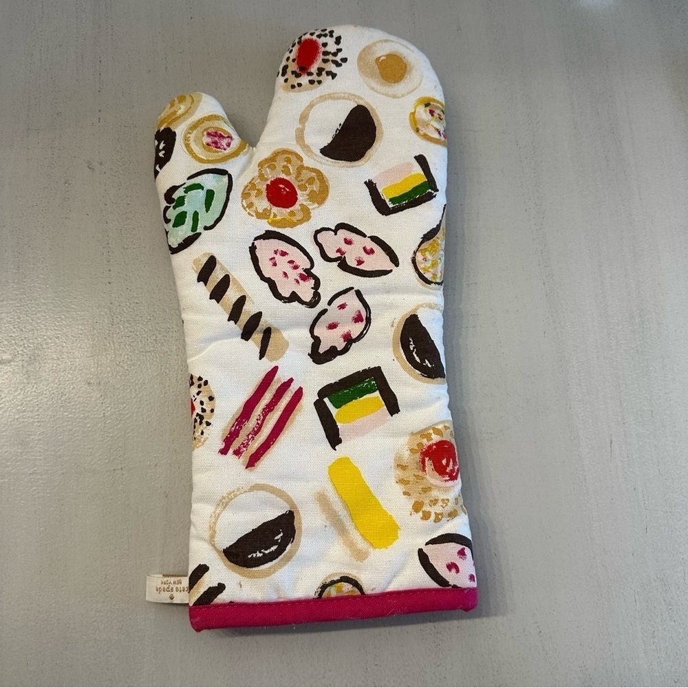 Kate Spade New York Eat Cake For Breakfast Fun Colorful Cotton Oven Mitt OS GUC - Picture 2 of 7